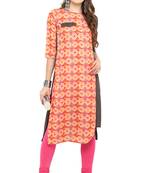Janasya Multicolor printed crepe kurti