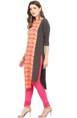 Janasya Multicolor printed crepe kurti 3