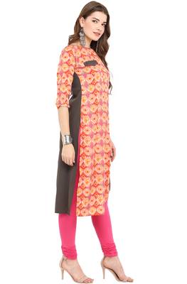 Janasya Multicolor printed crepe kurti 4