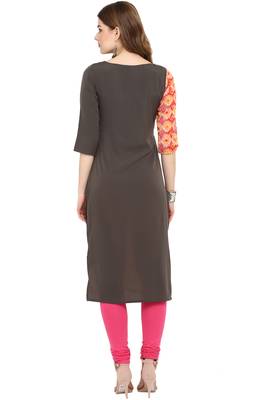 Janasya Multicolor printed crepe kurti 5