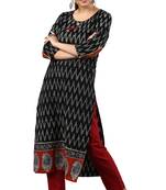 Black printed cotton kurti