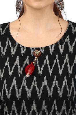 Black printed cotton kurti 5