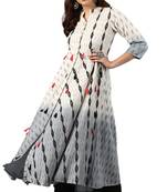 Janasya Cream printed cotton kurti