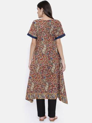 maroon printed cotton islamic-kaftans 1