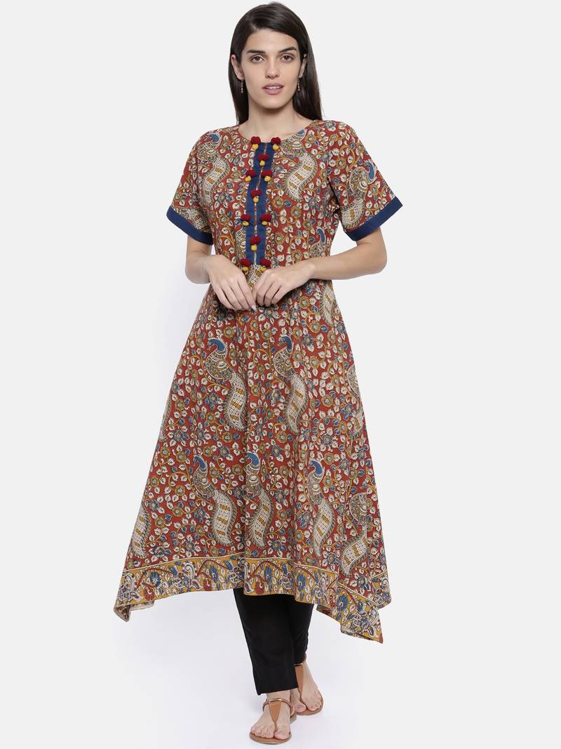 maroon printed cotton islamic-kaftans