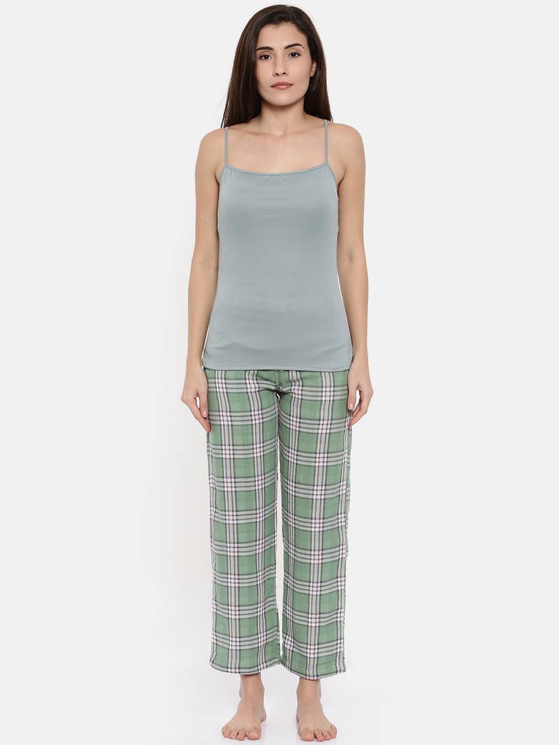 Reversible Plaids Lounge Set with Slip