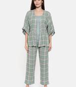 Reversible Plaids Lounge Set with Slip