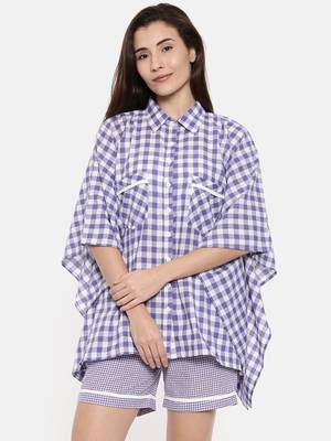 Purple Gingham Lounge set 1