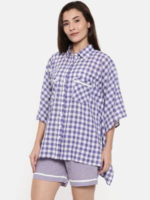 Purple Gingham Lounge set 4