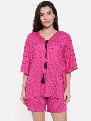 Little Hearts-Fuchsia short set 1