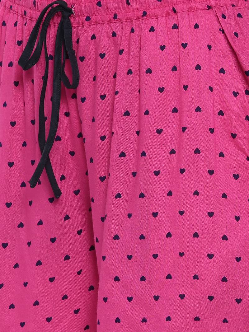 Little Hearts-Fuchsia short set