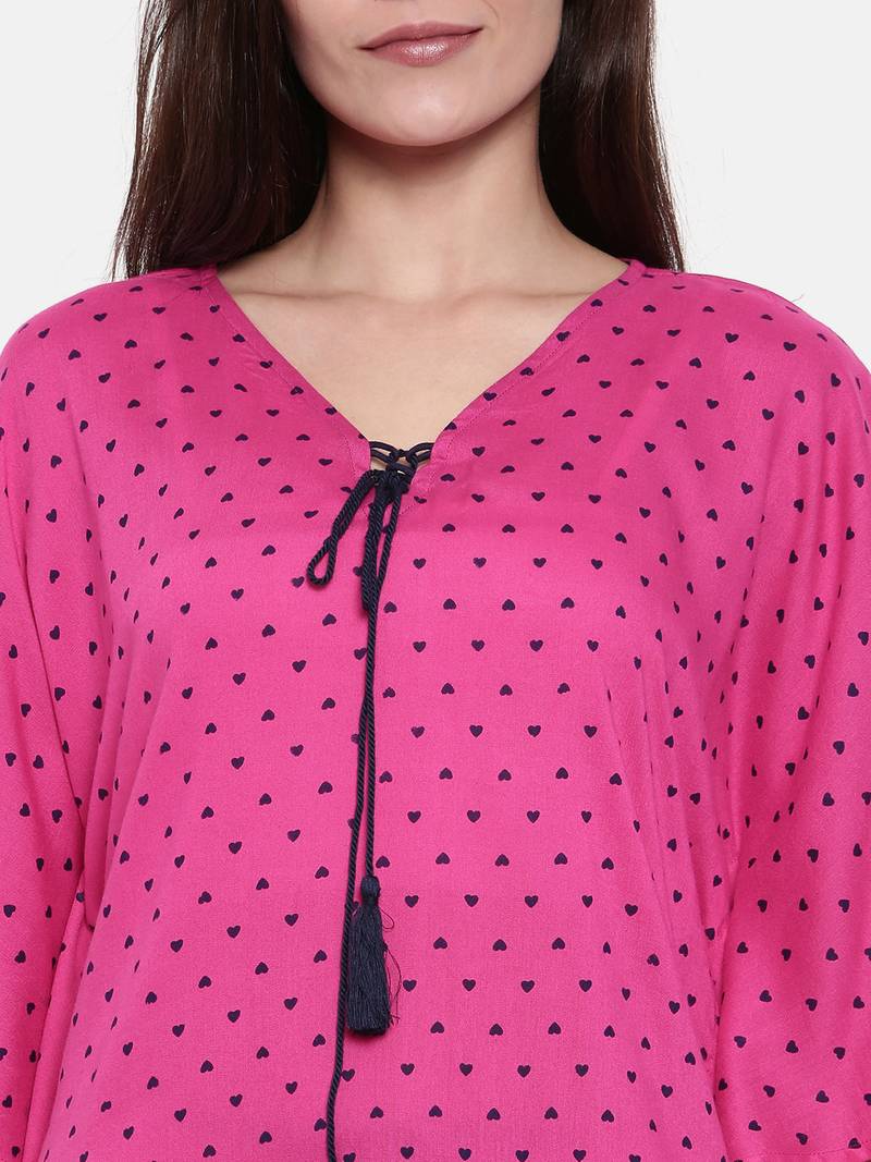 Little Hearts-Fuchsia short set