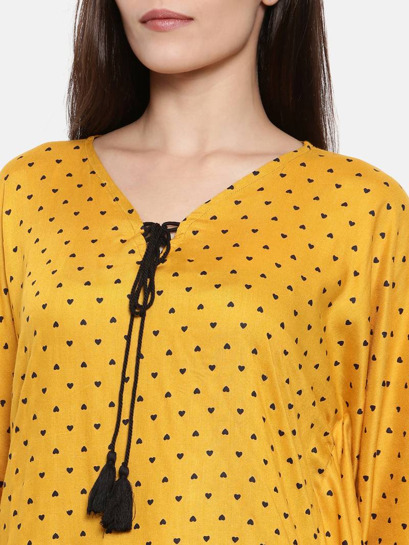 Little Hearts-Mustard short set