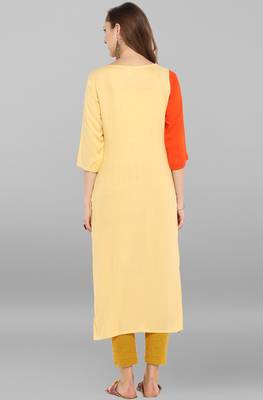 Janasya Multicolor printed rayon kurti 5