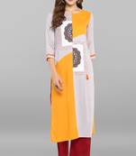 Janasya Multicolor printed rayon kurti