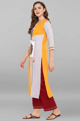 Janasya Multicolor printed rayon kurti 3