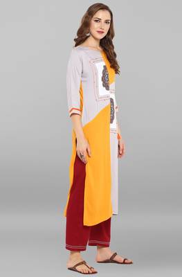 Janasya Multicolor printed rayon kurti 4