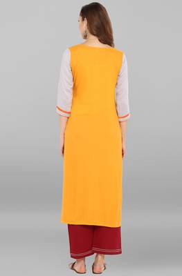 Janasya Multicolor printed rayon kurti 5