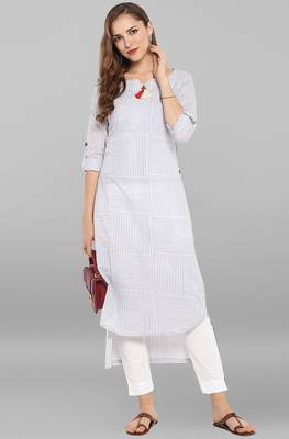 Janasya Multicolor printed cotton kurti 2