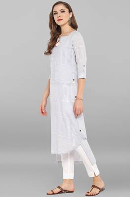 Janasya Multicolor printed cotton kurti 3