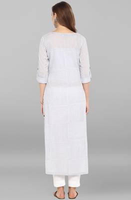 Janasya Multicolor printed cotton kurti 5