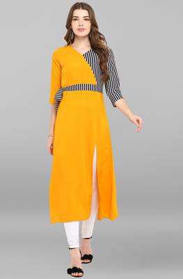 Janasya Multicolor plain crepe kurti 1