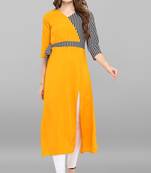 Janasya Multicolor plain crepe kurti