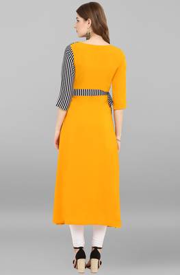 Janasya Multicolor plain crepe kurti 5