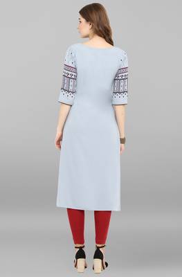 Janasya Grey plain crepe kurti 5