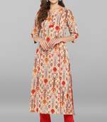 Janasya Multicolor printed cotton kurti