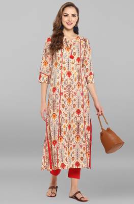 Janasya Multicolor printed cotton kurti 2