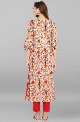 Janasya Multicolor printed cotton kurti 5