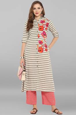 Janasya Multicolor printed cotton kurti 1