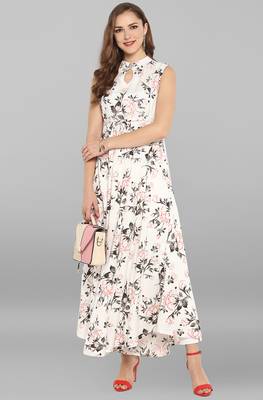 White printed rayon kurti 3