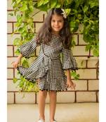 Black Cotton Woven Kids Frocks
