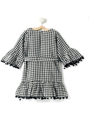 Black Cotton Woven Kids Frocks 3