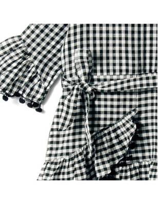 Black Cotton Woven Kids Frocks 4