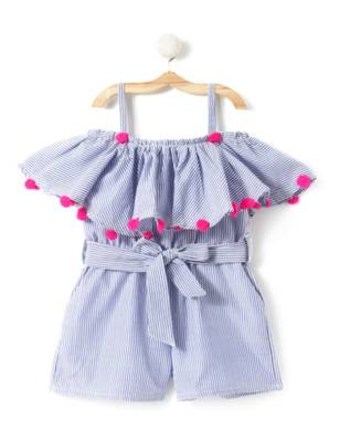 Blue Cotton Printed Kids Frocks 2