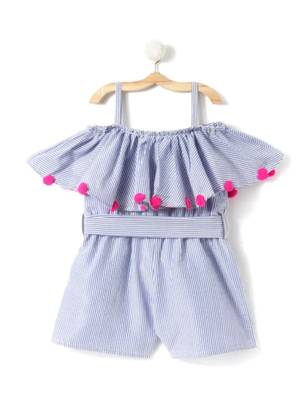 Blue Cotton Printed Kids Frocks 3