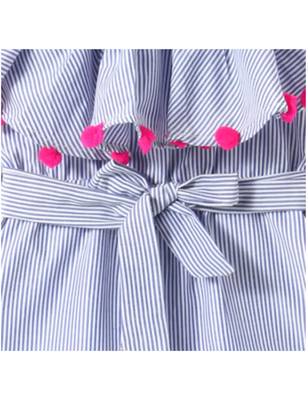 Blue Cotton Printed Kids Frocks 4