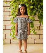 Black Cotton Woven Kids Frocks