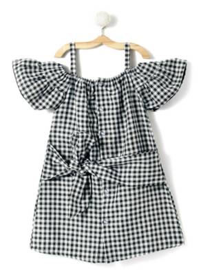 Black Cotton Woven Kids Frocks 2