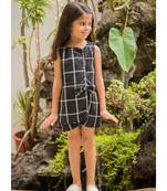Black Cotton Printed Kids Frocks
