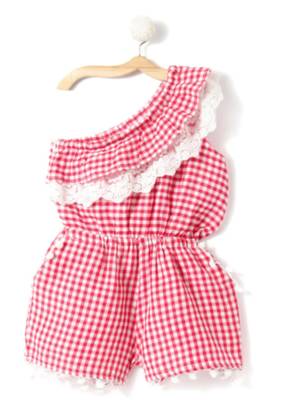 Red Cotton Woven Kids Frocks 2