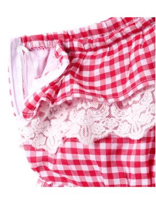 Red Cotton Woven Kids Frocks 4