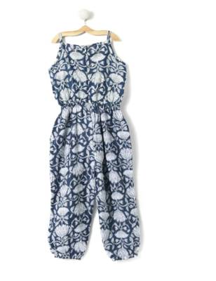 Blue Cotton Printed Kids Frocks 3
