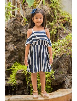 Black Cotton Printed Kids Frocks 1