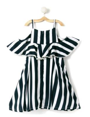 Black Cotton Printed Kids Frocks 3