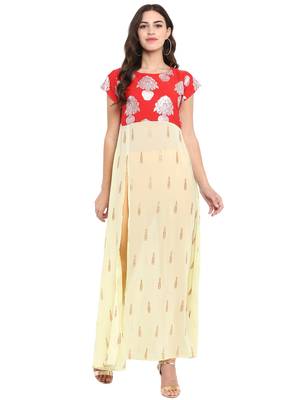Red printed polyester kurtas-and-kurtis 2
