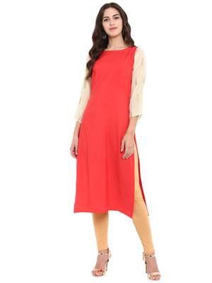 Red printed georgette georgette-kurtis 1